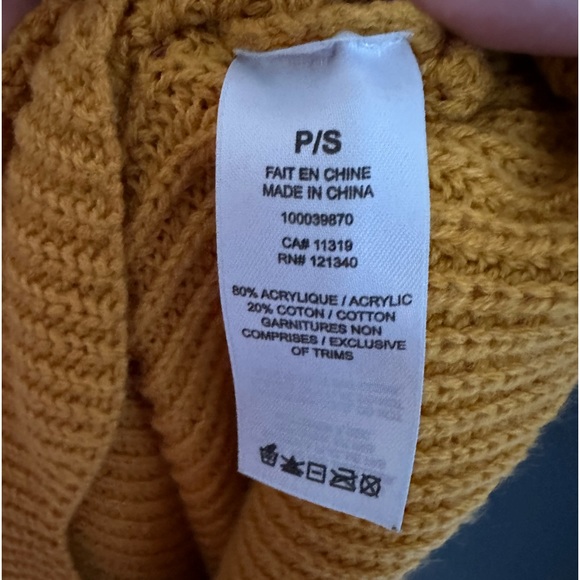 Dynamite Yellow Scalloped Crop Sweater - Size Small - Picture 2 of 6